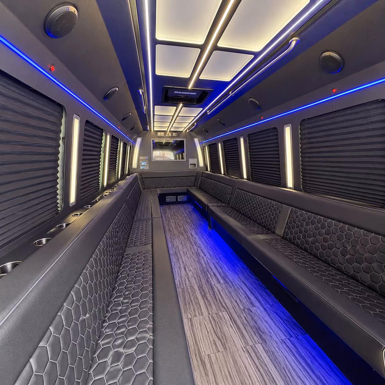 beaumont 30 passenger party bus interior