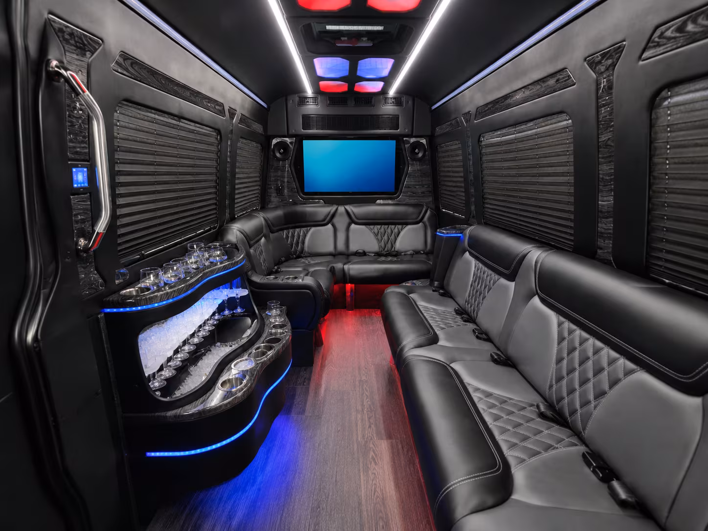 beaumont 50 passenger party bus interior